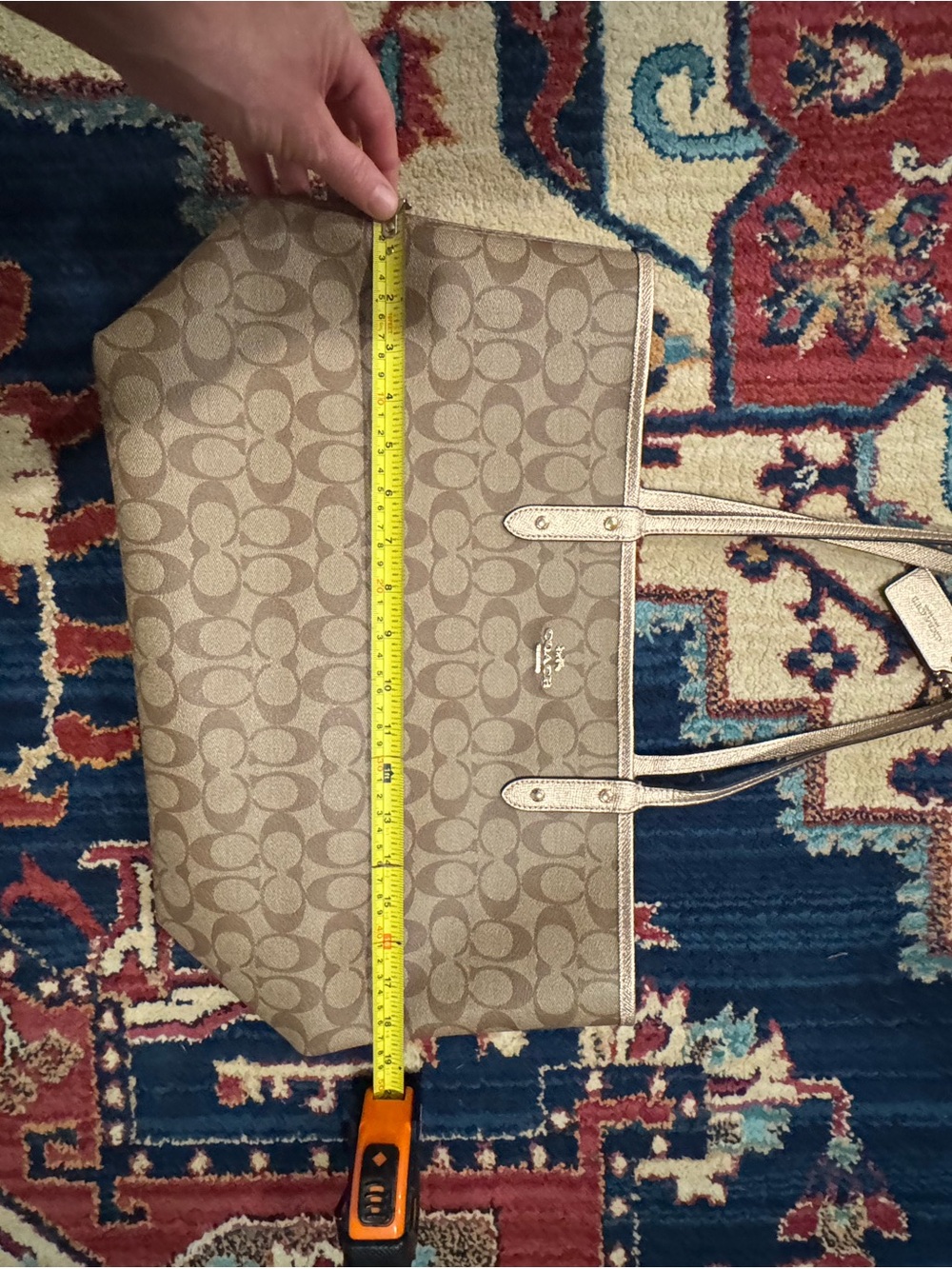Coach Rose Gold Tan/Chalk Signature Canvas Tote - Picture 6 of 8